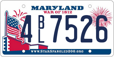 MD license plate 4BL7526
