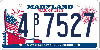 MD license plate 4BL7527