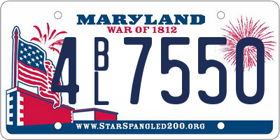 MD license plate 4BL7550