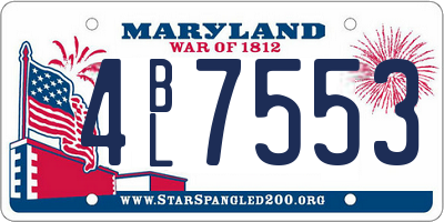 MD license plate 4BL7553