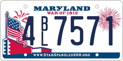 MD license plate 4BL7571