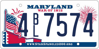 MD license plate 4BL7574