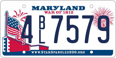 MD license plate 4BL7579