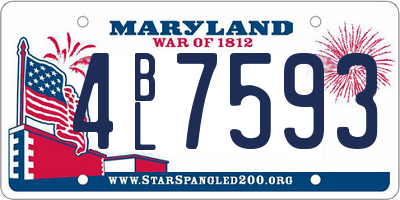 MD license plate 4BL7593
