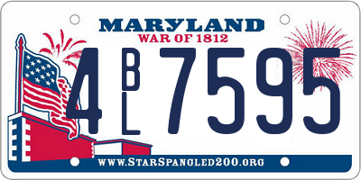 MD license plate 4BL7595