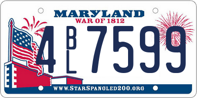 MD license plate 4BL7599