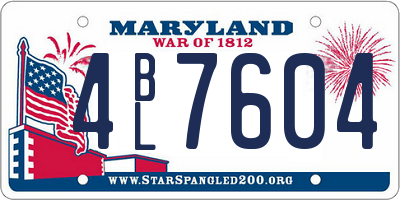 MD license plate 4BL7604