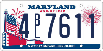 MD license plate 4BL7611