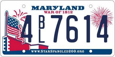 MD license plate 4BL7614
