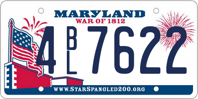 MD license plate 4BL7622