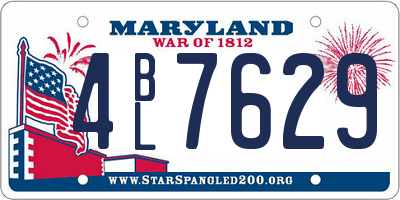 MD license plate 4BL7629