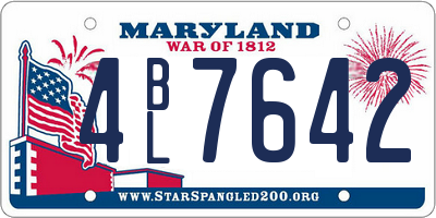 MD license plate 4BL7642