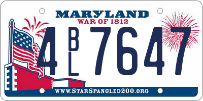 MD license plate 4BL7647