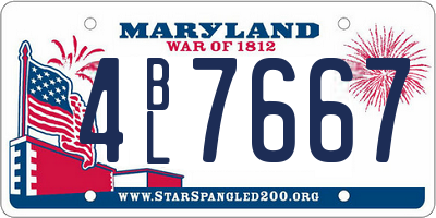 MD license plate 4BL7667