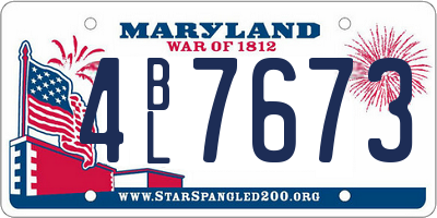 MD license plate 4BL7673