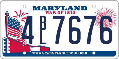 MD license plate 4BL7676