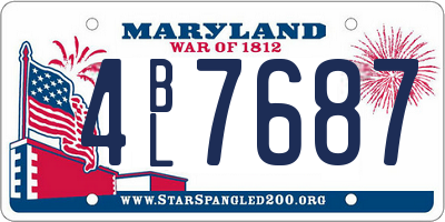 MD license plate 4BL7687