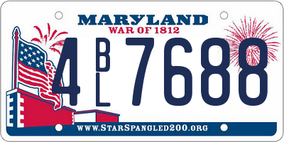 MD license plate 4BL7688