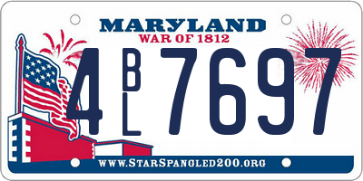 MD license plate 4BL7697