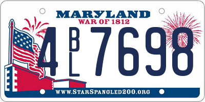 MD license plate 4BL7698