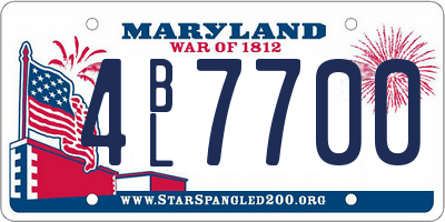 MD license plate 4BL7700