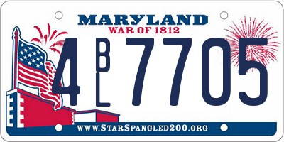 MD license plate 4BL7705