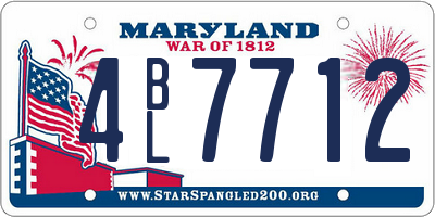 MD license plate 4BL7712