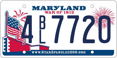 MD license plate 4BL7720