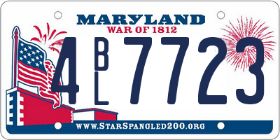 MD license plate 4BL7723