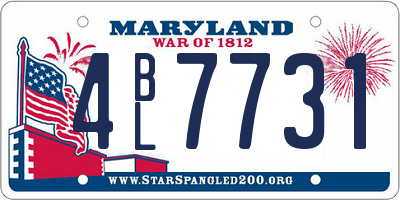 MD license plate 4BL7731