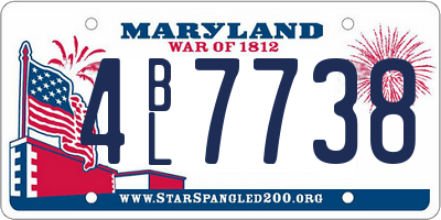 MD license plate 4BL7738