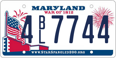 MD license plate 4BL7744