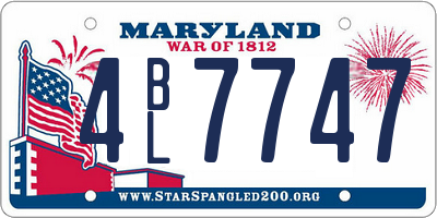 MD license plate 4BL7747