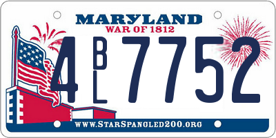 MD license plate 4BL7752