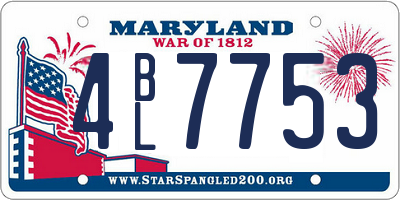 MD license plate 4BL7753