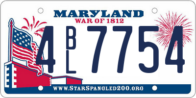MD license plate 4BL7754
