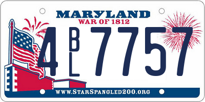 MD license plate 4BL7757