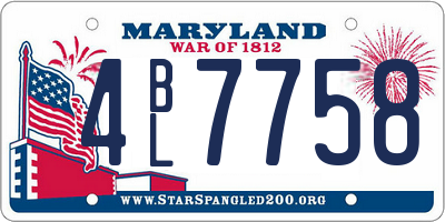 MD license plate 4BL7758
