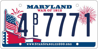 MD license plate 4BL7771