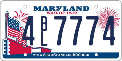 MD license plate 4BL7774