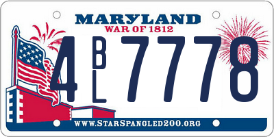 MD license plate 4BL7778