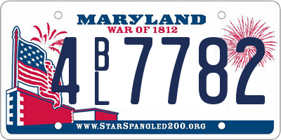 MD license plate 4BL7782