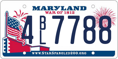 MD license plate 4BL7788
