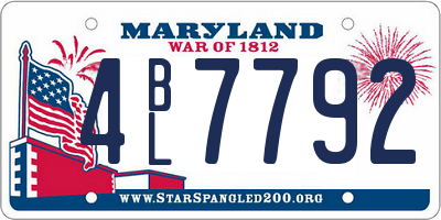 MD license plate 4BL7792