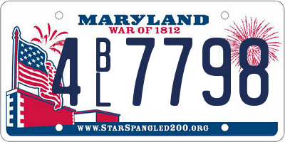 MD license plate 4BL7798