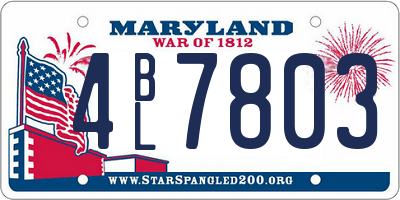 MD license plate 4BL7803