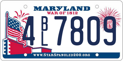 MD license plate 4BL7809