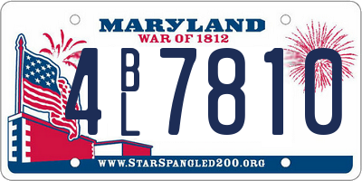 MD license plate 4BL7810