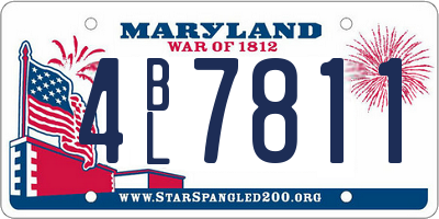 MD license plate 4BL7811