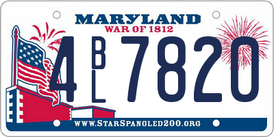 MD license plate 4BL7820